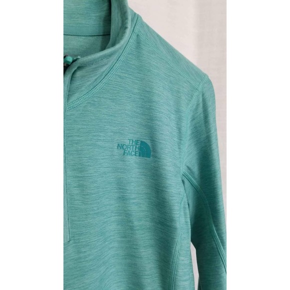 North Face Women's Turquoise Small Fitted Lightweight 1/4 Zip Pullover - Picture 2 of 7
